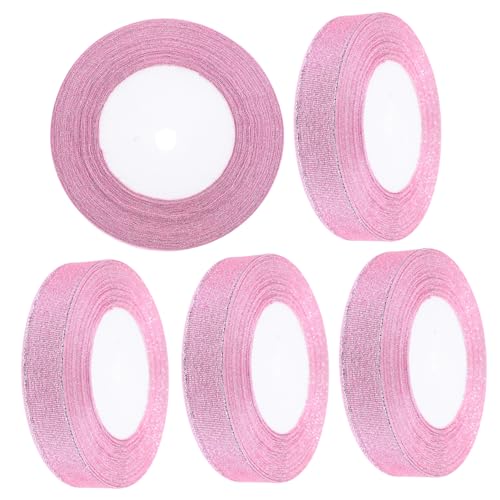 FOMIYES 5 Rollen Glitter Geschenkband Breit Yards pro für DIY Geschenkverpackung Partydeko Blumenstrauß Verpackungsband von FOMIYES