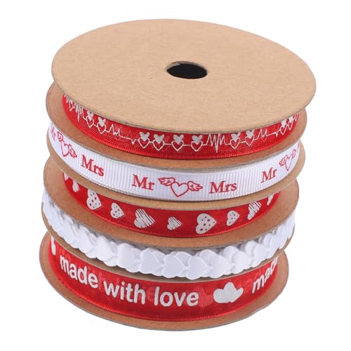 FOMIYES 5 Rollen Valentinstag Geschenkband Herzmuster Dekoratives Verpackungsband für Hochzeiten Diy Projekte und und Reißfest FOMIYES 5 Rollen Valentinstag Geschenkband Herzmuster Dekoratives Verpackungsband für Hochzeiten Diy Projekte und und Reißfest von FOMIYES