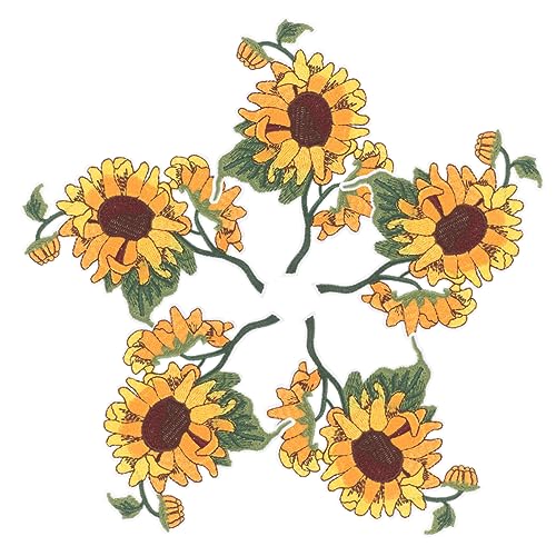 FOMIYES 5 Stück Blumen Aufnäher Eisen Patches Applikationen für Kleidung Sonnblumen Patches zur Dekoration von Jeans Rucksäcken und von FOMIYES