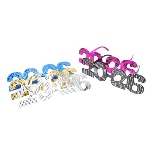 FOMIYES 5 Stück Glitzernde Zahlenbrille für Abschlussfeiern Weihnachtsfeiern und Foto Requisiten Stilvolles Accessoire für Festliche Anlässe von FOMIYES