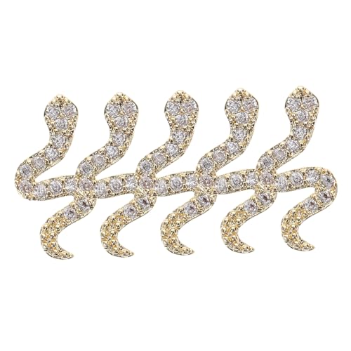 FOMIYES 5 Stück Snake Nail Charms Gothic Nageldekoration aus Langlebigem Metall für Diy Maniküre Stilvolle und Vielseitige Schmuckstücke für Gold von FOMIYES