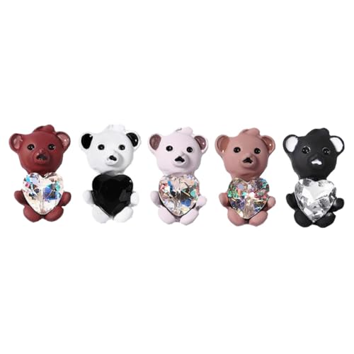 FOMIYES 5 Stück Teiliges Maniküre Bär Dekor mit Rhinestones Kreative Nagelkunst Zubehör Langlebige und Praktische Nagelverzierung für DIY Nail Art Attraktives Bear Design von FOMIYES