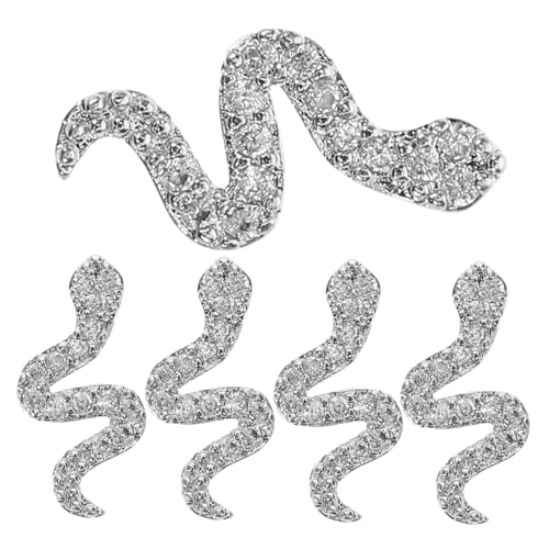 FOMIYES 5 Stück Teiliges Retro Schlangen Nagelcharms mit Strasssteinen Metall Nagelschmuck für Damen und Nageldekoration für Besondere Anlässe Langlebig und Einfach Anzuwenden von FOMIYES