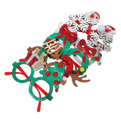 FOMIYES 5 Stück Weihnachtsdekoration Gläser Weihnachtskostüm-brille Weihnachtskostüm Brillengestell Brillen Für Die Weihnachtsfeier Glitzerfeiertag Brillen Weihnachtsparty Liefert Stoff von FOMIYES