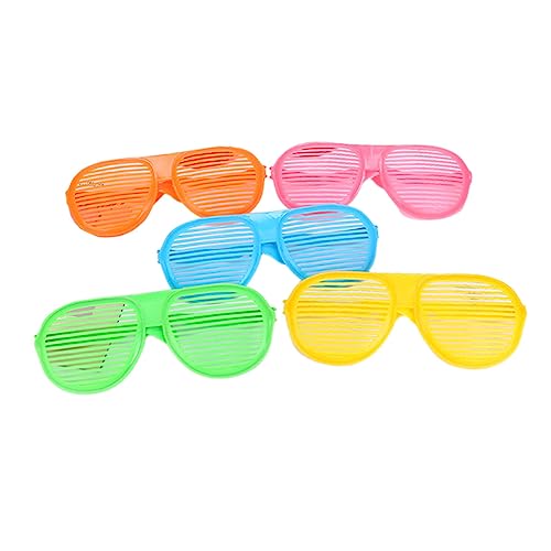 FOMIYES 5 Stück lustige Brille kunststoffgläser lustige schnapsgläser Colorful glasses Shutter glasses partygläßer Rave Kostüm UV rahmen überdimensioniert lustige partybrillen Party-Brille von FOMIYES