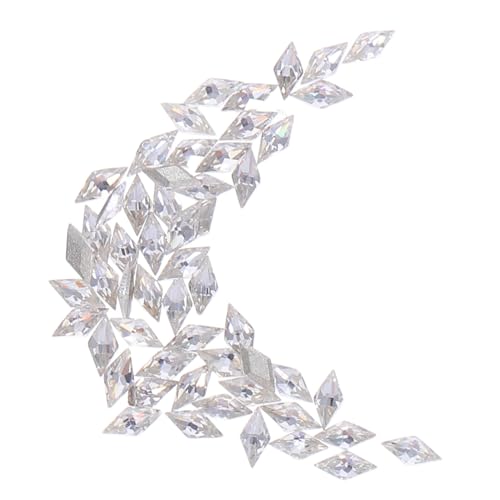 FOMIYES 50 Stück Teiliges Mini Rhombic Nail Art mit Schimmernden Zirkonia Flachem Boden Kompakter Form für Präzise Maniküre Glänzende Nagelsteine für Mädchen und Diy Nagelkunst von FOMIYES