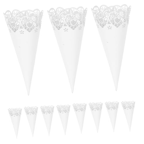 FOMIYES 50 Stück Weiße Herzförmige Papierblüten für Hochzeitsfeiern Elegante Halter für Blütenkonfetti bei Geburtstags und Jubiläumsdekorationen von FOMIYES