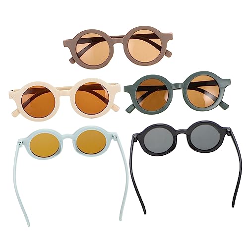 FOMIYES 5paare Bunte Mädchen-sonnenbrillen Runde Kreative Cosplay Brillen Für Mädchen Und Jungen Party Und Fotorequisiten Langlebig Und Für Stundenlangen Spaß von FOMIYES