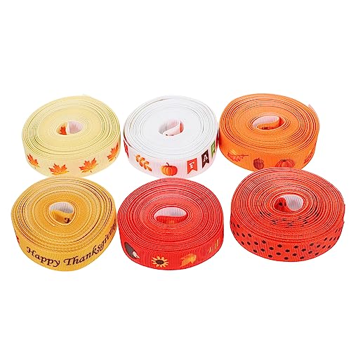 FOMIYES 6 Rollen Herbst Geschenkband mit Kürbis und Ahornblatt Dekoratives Ripsband für Thanksgiving Yards pro Basteln von Schleifen Party und Geschenkverpackungen FOMIYES 6 Rollen Herbst Geschenkband mit Kürbis und Ahornblatt Dekoratives Ripsband für Thanksgiving Yards pro Basteln von Schleifen Party und Geschenkverpackungen von FOMIYES