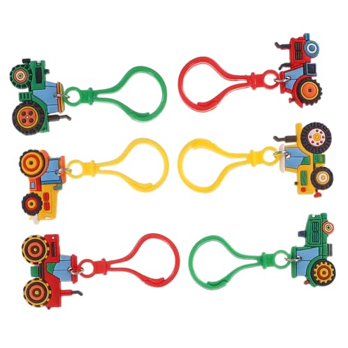 FOMIYES 6 Stück Farmtraktor Schlüsselanhänger aus Robustem Kunststoff Niedliches Cartoon design als Partygeschenk und Mitgebsel für Kindergeburtstag und Erntesaison von FOMIYES