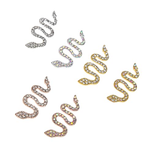FOMIYES 6 Stück Teiliges Nagel Charms mit Schlangenmotiv Funkelnde Strasssteine DIY Nageldekorationen in Silber Gold und Roségold für Individuelle Nailart Designs und Maniküre Zubehör FOMIYES 6 Stück Teiliges Nagel Charms mit Schlangenmotiv Funkelnde Strasssteine DIY Nageldekorationen in Silber Gold und Roségold für Individuelle Nailart Designs und Maniküre Zubehör von FOMIYES