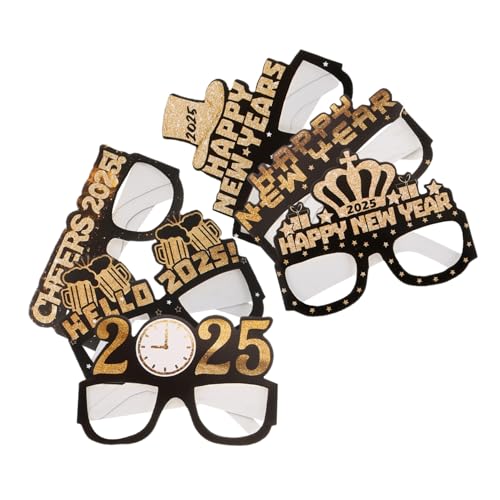 FOMIYES 6 Stück Teiliges Set Neujahrsbrillen Lustige Papierbrillen für Silvesterfeiern Glitzernde Foto Requisiten zur Dekoration für Unvergessliche Erinnerungsfotos und Festliche Anlässe von FOMIYES