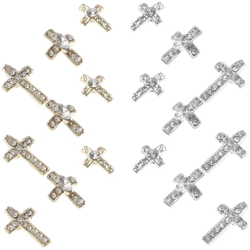 FOMIYES 60 Stück Nagel Charms Kreuz Design aus Langlebiger Legierung Nail Art Schmuck für Maniküre Frauen und Mädchen Nageldekorationen Nailart Zubehör von FOMIYES
