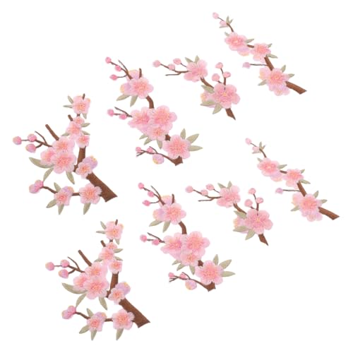 FOMIYES 8 Stück Gestickter Stoffaufnäher Patchapplikation aufnähen bestickte Applikation aufnähen Stickereiapplikation Kleidungskleidung bestickte Applikationen Jean Applices Rosa von FOMIYES