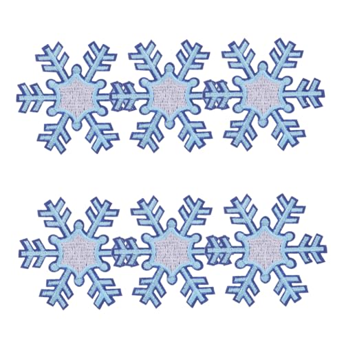 FOMIYES 8 Stück Schneeflocke Stickstoffpatz Schneeflocken Aus Stoff Kleiderflicken Schneeflocken-patches Zum Aufnähen Kleine Aufnäher Schneeflocke Annähen Aufnäher Für Kleidung Himmelblau von FOMIYES