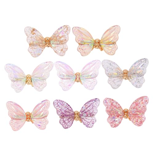 FOMIYES 8 Stück Teiliges Schmetterling Nail Charms Nagelkunst Deko für DIY Maniküre Zarte Fingernägel Schmuck Glänzende Nail Art Accessoires für Kreative Nagelgestaltung von FOMIYES
