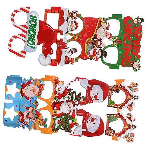 FOMIYES 8 Stück Teiliges Weihnachts Partybrillen aus Papier Lustige Foto Requisiten mit Schneemann und Weihnachtsmann Dekorative Rahmen für Festliche Kostüm und Karnevalspartys FOMIYES 8 Stück Teiliges Weihnachts Partybrillen aus Papier Lustige Foto Requisiten mit Schneemann und Weihnachtsmann Dekorative Rahmen für Festliche Kostüm und Karnevalspartys von FOMIYES