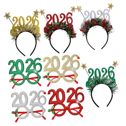 FOMIYES 8 Stück Teiliges Year Haarreif und Brillenset Glitzernde Party Accessoires für Silvesterfeiern Fotorequisiten Bequemes Tragen Vielseitig Kombinierbar Festliches Design FOMIYES 8 Stück Teiliges Year Haarreif und Brillenset Glitzernde Party Accessoires für Silvesterfeiern Fotorequisiten Bequemes Tragen Vielseitig Kombinierbar Festliches Design von FOMIYES
