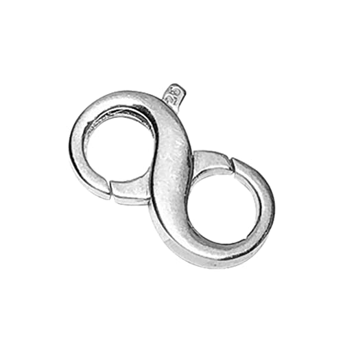 FOMIYES 8-wörter-doppelschnalle Hummerscherenschmuck Doppelt Verschlüsse Zum Basteln Kettenverkürzer Doppelöffnungsverschluss Karabinerverschlüsse Drehschnalle S925 Sterling Silber Silber- von FOMIYES