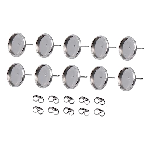FOMIYES 80 Stück Ohrstöpsel Aus Edelstahl Tabletts Ohrschmuck Bausatz Herstellung Ohrringe Ergebnisse Rücken Runder Cabochon Einstellschalen Für Ohrstecker von FOMIYES
