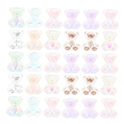 FOMIYES 80 Stück Teiliges Cartoon Resin Bär Nagel Accessoires Kreative Maniküre DIY Dekorationen Kompakte Einzigartige Nageldesigns für Persönliche und Professionelle Anwendung von FOMIYES