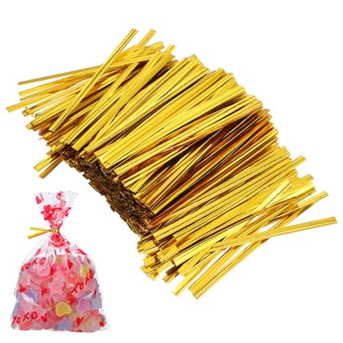 FOMIYES 800 Stück Goldstreifen versiegeln Verpackung opp Taschen wiederverschließbar Mason Brotbeutel binden Süßbeutelkrawatten Krawatten zum Verpacken von Geschenken Golden FOMIYES 800 Stück Goldstreifen versiegeln Verpackung opp Taschen wiederverschließbar Mason Brotbeutel binden Süßbeutelkrawatten Krawatten zum Verpacken von Geschenken Golden von FOMIYES