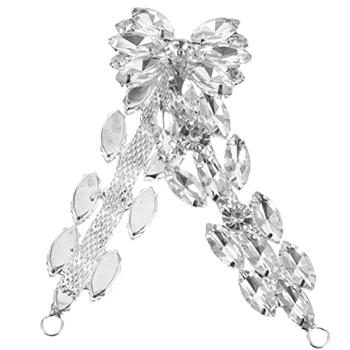 FOMIYES Augendiamantblume Brautjungfer funkeln Applikationen aus Strass Hochzeit für Frauen Braut Hochzeitsdekor Patch für Kleidung Patches für Heimwerker Hochzeitszubehör Silber- Weiß von FOMIYES