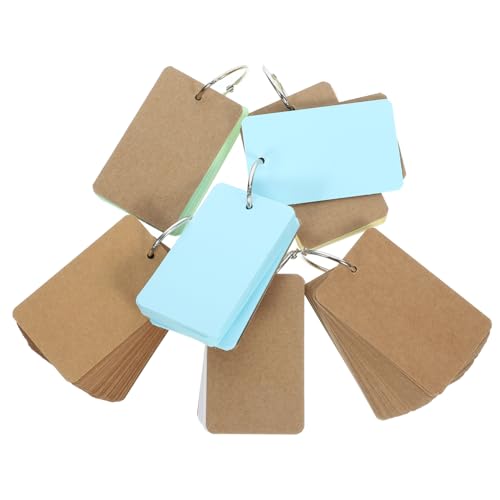 FOMIYES Blank Flash Cards mit Ring Je Karteikarten Notizblöcke Kreative Indexkarten aus Kraftpapier Leicht Tragbar für Schule Büro Alltag von FOMIYES
