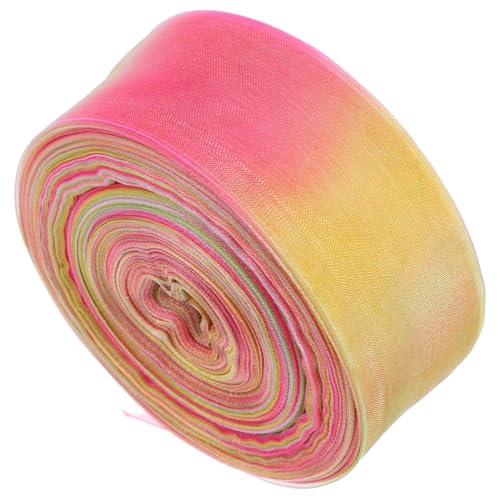 FOMIYES Breites Schimmerndes Chiffonband mit Farbverlauf Organza Geschenkband Transparentes Dekoband für festliche Bastelprojekte Schleifen Brautsträuße und Geschenkverpackung von FOMIYES