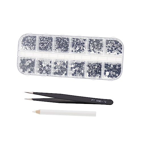 FOMIYES Fächer Wasserdiamant Nagelsteine Stabile Glassteine Flach und Facettiert DIY Maniküre Zubehör für Nageldesign Vielseitig für Pediküre und Festliche Anlässe Schwarzer von FOMIYES