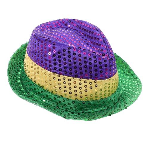 FOMIYES Glitzernde Fedora Hut für Karneval Dreifarbiger Bequemer Hut mit Pailletten Gelb Grün für Feiern Mottopartys und Festliche Anlässe FOMIYES Glitzernde Fedora Hut für Karneval Dreifarbiger Bequemer Hut mit Pailletten Gelb Grün für Feiern Mottopartys und Festliche Anlässe von FOMIYES