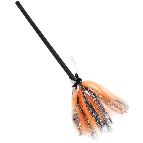 FOMIYES Halloween-Hexenbesen, Halloween-Cosplay-Kostüm-Requisiten, Hexenbesen, Requisite, Cosplay, Hexenzubehör, Hexenbesen, Party-Dekoration für Halloween-Kostüm-Dekoration (Orange) von FOMIYES