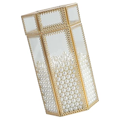 FOMIYES Multifunktions-make-up-koffer Staubdicht Aufbewahrungsbox für Kosmetikpinsel Deckel Glaspinselbehälter Steckplätze Organizer für Make-up-pinsel Perlen von FOMIYES