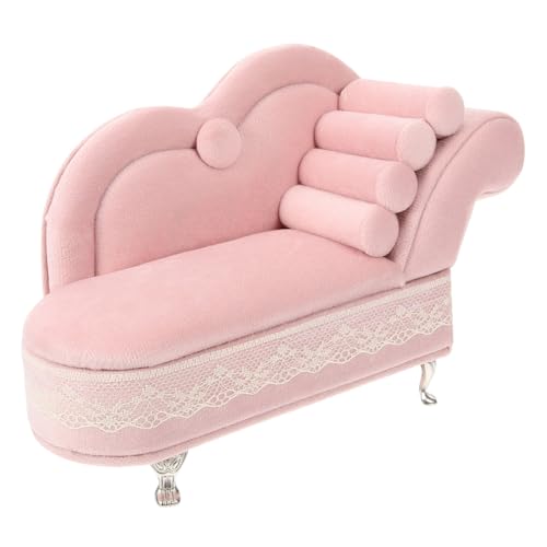 FOMIYES Miniatur Haus Sofa Schmuckbox für Frauen Dekorative Schmuckschatulle Tragbare Aufbewahrungsbox für Mikrolandschaftsfotografie Handgefertigte Möbel Deko Langlebig und Funktional von FOMIYES