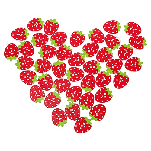FOMIYES Obst Knöpfe Erdbeerknöpfe Kleidung 100 Stücke Erdbeerförmige Knopf Nähknöpfe Kleidung Knopf Verschönerung Ornament 0. 79X0. 59 Zoll von FOMIYES