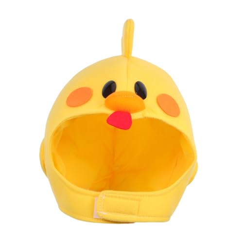 FOMIYES Plüsch Huhn Kostüm Kopfbedeckung Weiches Cosplay Kostümhut Vielseitiger Karneval Foto Requisit Gelb Niedliches Tier Kopfteil für Fasching Geburtstag Fest von FOMIYES