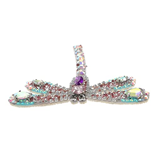 FOMIYES Rhinestone Patch Libelle Aufbügelbar und Nähbar Strass Applikation Hochzeitskleid Schuhe Taschen Dekoration Glitzerndes Textil Zubehör für Kleidung und Accessoires von FOMIYES