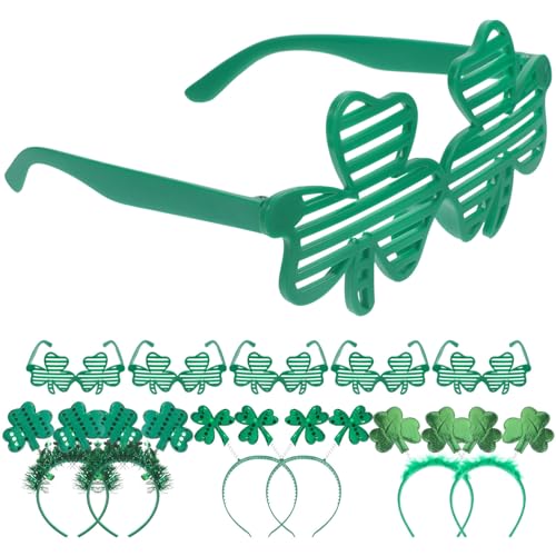 FOMIYES St. Patricks Day-Stirnbänder Und Kleeblatt-Sonnenbrillen Kleeblatt-Vierkopf-Brillen-Set Zubehör Für St. Patrick's Day. Irische Gastgeschenke Zum Patrick's Day von FOMIYES