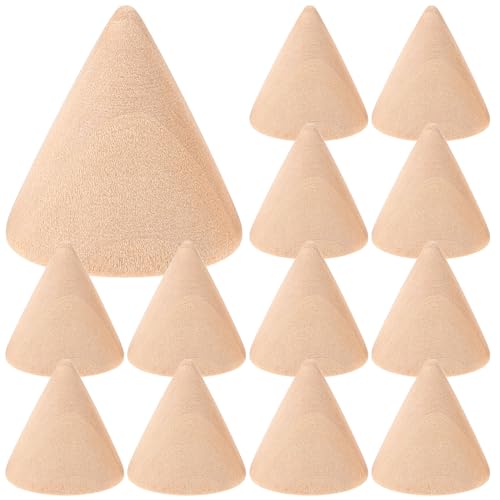 FOMIYES Unfertige Holzkegel 10 Stück Natürliche Holzkegelringhalter Diy Unlackierte zum Basteln von Fingerschmuckständern Leerer Stift Organizer Turm für Mädchen 3. 1Cm von FOMIYES