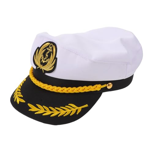 FOMIYES Verstellbare Kapitänsmütze Herren Hat Weiß Retro Yacht Mütze Leicht und Faltbar Sicherer Sitz Segler Kostüm Accessoire für Sommer Strand Urlaub FOMIYES Verstellbare Kapitänsmütze Herren Hat Weiß Retro Yacht Mütze Leicht und Faltbar Sicherer Sitz Segler Kostüm Accessoire für Sommer Strand Urlaub von FOMIYES