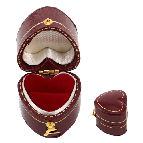 FOMIYES Vintage Herzförmige Mini Schmuckschatulle Tragbarer Schmuck Organizer Kleine Ringe Aufbewahrungsbox für Hochzeit Reise Schmuckkästchen für Damen und Mädchen von FOMIYES