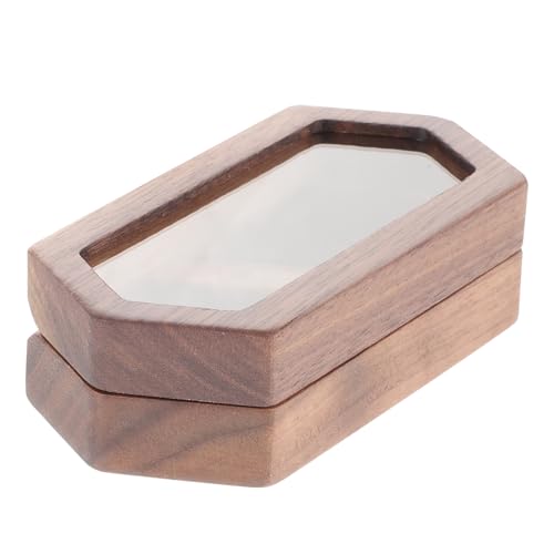 FOMIYES Vintage Holz Schmuckbox mit Magnetverschluss Wasserdichte Mini Schmuckaufbewahrung für Ringe und Halsketten Praktischer Organizer für Damen für Hochzeit Geburtstag Valentinstag von FOMIYES