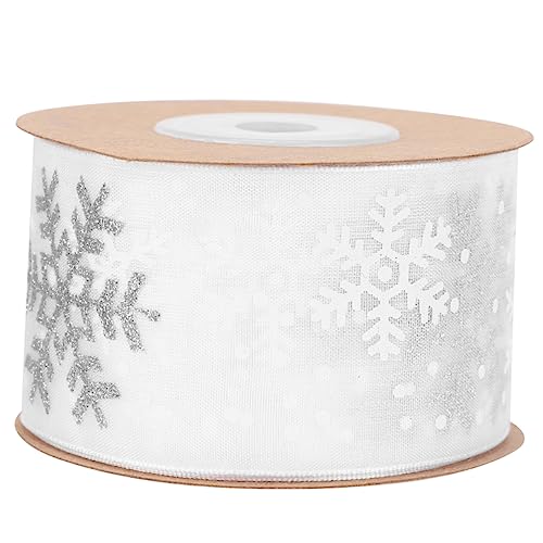 FOMIYES Weihnachtliches Geschenkband mit Glitzerndem Schneeflocken Muster Vielseitiges Dekorationsband für Geschenkverpackung Party und DIY Bastelideen FOMIYES Weihnachtliches Geschenkband mit Glitzerndem Schneeflocken Muster Vielseitiges Dekorationsband für Geschenkverpackung Party und DIY Bastelideen von FOMIYES
