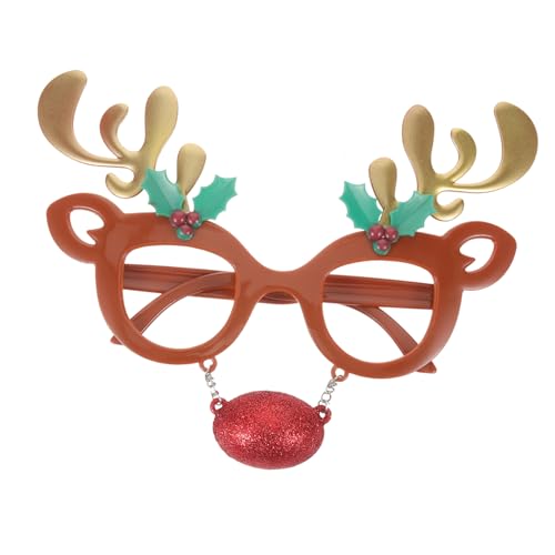 FOMIYES Weihnachtsbrille Lustige Dekorative Brillen für Erwachsene und Kreative Partybrille mit Rentiergeweih Foto Requisiten für Festlichkeiten und Feiern von FOMIYES