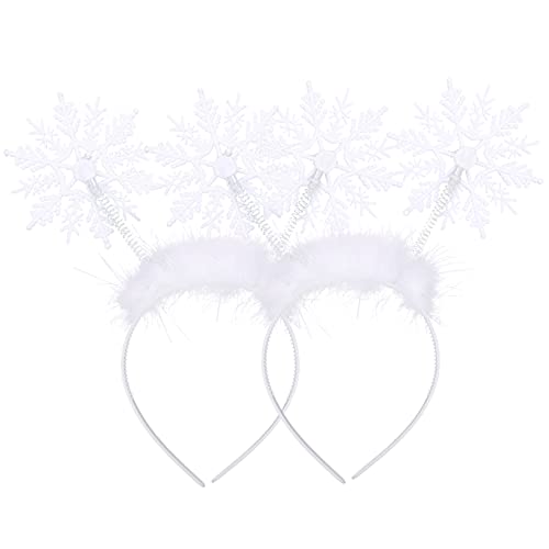 Weihnachts-Feder-Stirnband, Schneeflocken-Haarband, 2 Stück von FOMIYES