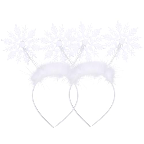 Weihnachts-Feder-Stirnband, Schneeflocken-Haarband, 2 Stück Weihnachts-Feder-Stirnband, Schneeflocken-Haarband, 2 Stück von FOMIYES