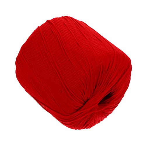 FONDOTIN 1 Rolle Baumwollgarn für Diy Projekte Hochwertiges Weiches Häkelgarn Rot für Kreative Bastelarbeiten für Schmuckherstellung Makramee und Heimdeko von FONDOTIN