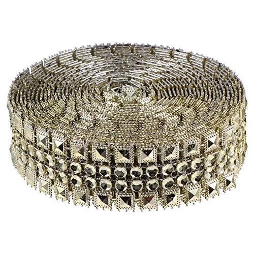 FONDOTIN 1 Rolle Dekoratives Strassband Gold Yards DIY Dekoration mit Turmform für Hochzeiten Partys und Bastelarbeiten Breit und Vielseitig Einsetzbar von FONDOTIN