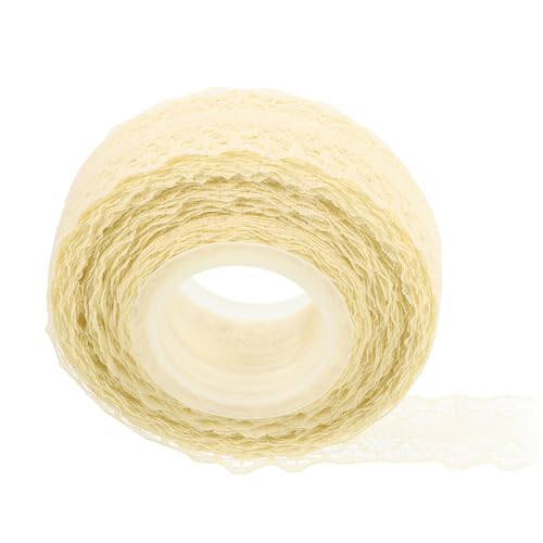 FONDOTIN 1 Rolle Spitzen Band Band Für Diy Eleganter Zierbesatz Spitzenband Selber Machen Bänder Für Handwerk Spitzenbänder Zum Basteln Gegenwärtiges Verpackung Geschenkbänder Beige Spitze von FONDOTIN