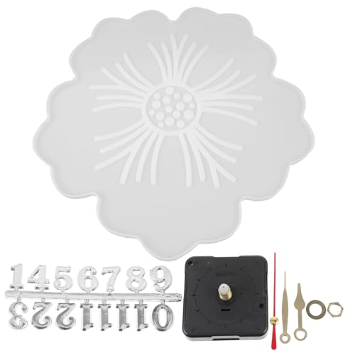 FONDOTIN 1 Satz Blumenförmige Silikon Uhrform für DIY Wanduhren Uhrwerk und Zahlen Kompatibel mit Epoxidharz Kreative Bastelidee für Wanddekorationen von FONDOTIN